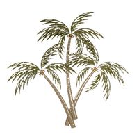 Clayre & Eef Wanddecoratie Palm 90x100 cm Groen Bruin Ijzer Rechthoek Palmboom Muurdecoratie Groen Muurdecoratie - thumbnail