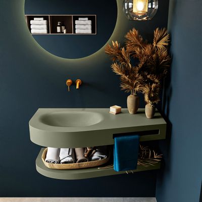 MONDIAZ RIVA 100cm Wastafel met planchet kleur Army. Wastafel DULCET links 0 kraangaten kleur Army. MONDIAZ RIVA 100cm Wastafel met planchet kleur Army. Wastafel DULCET links 0 kraangaten kleur Army.