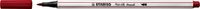 STABILO Pen 68 brush, premium brush viltstift, donkerrood, per stuk - thumbnail