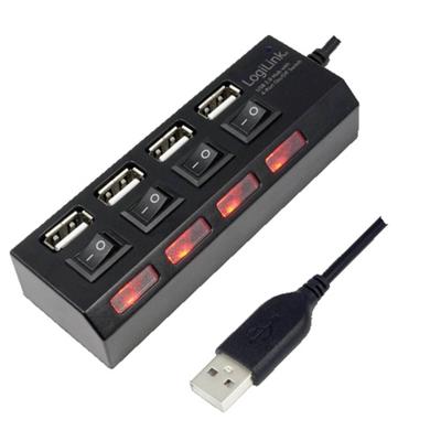 LogiLink UA0128 USB 2.0-hub 4 poorten Meerdere kleuren