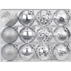 Kerstballen - 12 stuks - zilver - mat - glans - 6 cm - Onbreekbare kerstballen - Kerstversiering