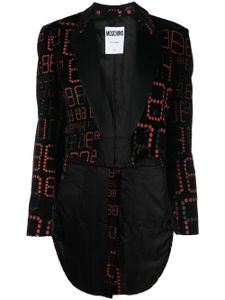 Moschino Pre-Owned veste asymétrique à imprimé chiffres (2010) - Noir