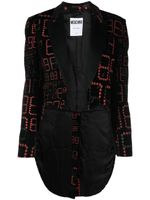 Moschino Pre-Owned veste asymétrique à imprimé chiffres (2010) - Noir