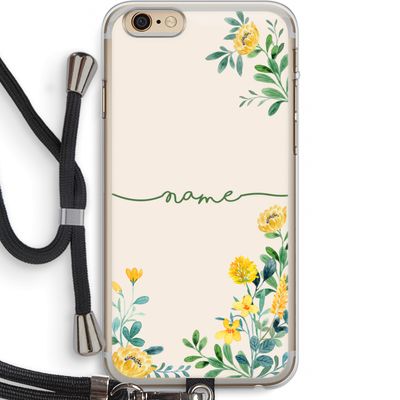 Gele bloemen: iPhone 6 PLUS / 6S PLUS Transparant Hoesje met koord