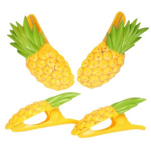 Handdoekklem/handdoek knijpers - ananas - 12x - kunststof