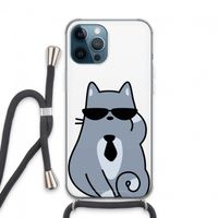 Cool cat: iPhone 13 Pro Max Transparant Hoesje met koord