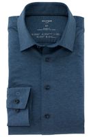 OLYMP Luxor Modern Fit Jersey shirt rook blauw, Effen