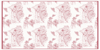 Sketch platteland antiek vinyl tapijt rood