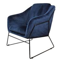 DS4U Antonio fauteuil velvet donkerblauw - thumbnail