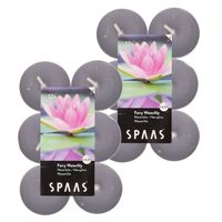 48x Geurtheelichtjes Fairy Waterlily/grijs 4,5 branduren