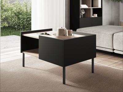 Salontafel JULIE 90 cm acacia/zwart