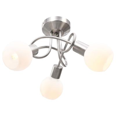 VidaXL Plafondlamp met keramieken bolvormige kappen voor 3xe14 wit