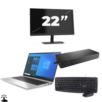 HP EliteBook x360 1040 G8 - Intel Core i7-11e Generatie - 14 inch - Touch - 16GB RAM - 256GB SSD - Windows 11 + 1x 22 inch Monitor