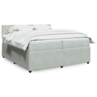 Boxspring met matras fluweel lichtgrijs 200x200 cm