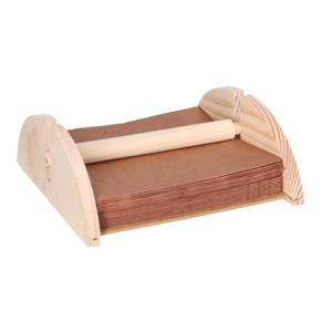 CM Servettenhouder - half rond - hout - naturel - 18 x 19 x 7 cm