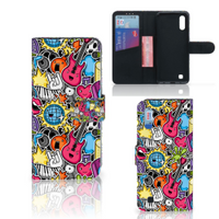 Samsung Galaxy M10 Wallet Case met Pasjes Punk Rock