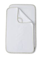 Brunello Cucinelli Kids couverture en coton à patch logo - Blanc - thumbnail