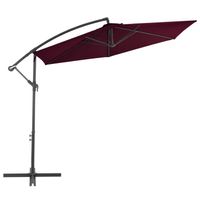 The Living Store Hangende Parasol - Bordeauxrood - 300 x 244 cm (ø x H) - Uv-beschermend polyester