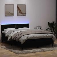 Boxspring met matras en LED fluweel zwart 140x210 cm