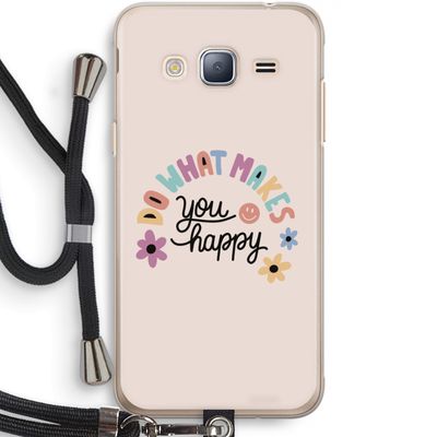 Happy days: Samsung Galaxy J3 (2016) Transparant Hoesje met koord