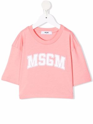 MSGM Kids t-shirt à logo imprimé - Rose