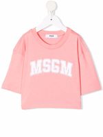 MSGM Kids t-shirt à logo imprimé - Rose