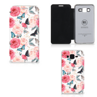 Samsung Galaxy Grand Prime Hoesje Butterfly Roses - thumbnail