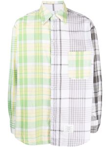 Thom Browne colourblock plaid shirt - Gris