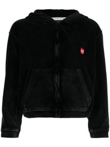 Alexander Wang hoodie en velours à fermeture zippée - Noir