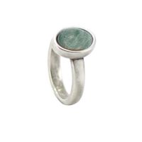 Qoss Ring Door Ovale Groene Steen - Maat L