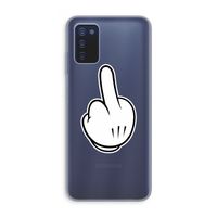 Middle finger white: Samsung Galaxy A03s Transparant Hoesje