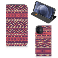 iPhone 12 Mini Hoesje met Magneet Aztec Paars - thumbnail