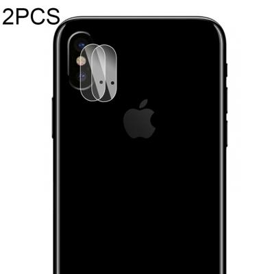 2 PC's ENKAY Hat-Prins voor iPhone X 0 2 mm 9H hardheid 2.15D gebogen explosieveilige Rear Camera Lens Protector getemperd glas beschermfolie