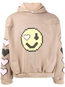 Natasha Zinko hoodie à imprimé smiley - Marron