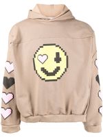 Natasha Zinko hoodie à imprimé smiley - Marron