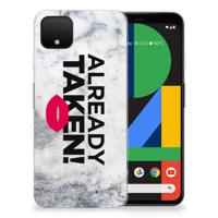 Google Pixel 4 XL | Siliconen hoesje | met naam Already Taken White