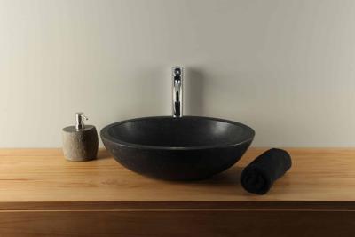 Natursteinwaschbecken Basalt BE-019zk Ø 50 cm