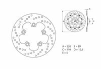 BREMBO Serie Oro remschijf, remschijven voor de moto, vast 68B40744