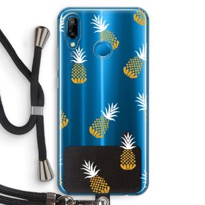 Ananasjes: Huawei P20 Lite Transparant Hoesje met koord