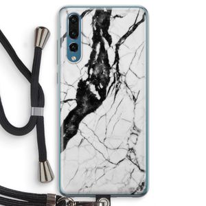 Witte marmer 2: Huawei P20 Pro Transparant Hoesje met koord