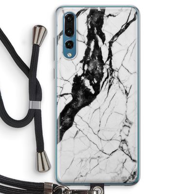 Witte marmer 2: Huawei P20 Pro Transparant Hoesje met koord