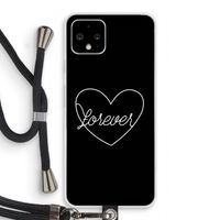 Forever heart black: Pixel 4 Transparant Hoesje met koord