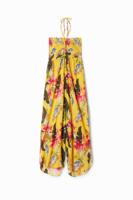 Lange tropische jumpsuit halternek - YELLOW - XXL