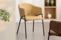 Design Stoel NOBLESSE Mosterdgeel Chenille Zwart Metalen Onderstel - 47580