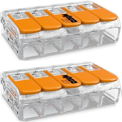 WAGO - Lasklem Set 2 Stuks - 5 Polig met Klemmetjes - Oranje