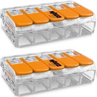 WAGO - Lasklem Set 2 Stuks - 5 Polig met Klemmetjes - Oranje