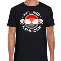 Zwart t-shirt Holland / Nederland supporter Holland kampioen met beker EK/ WK voor heren - thumbnail