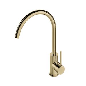Keukenmengkraan Hotbath Cobber 1-hendel 36 cm Draaibare Uitloop Gepolijst Messing PVD