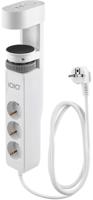 IOIO contactdoos SL3000, 3 stopcontacten en 3 USB-poorten, tafelklem, wit