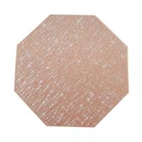 Pastorale achthoekige PVC geïsoleerde placemat creatieve holle placemat huishoudelijke tafel decoratie (Rose goud)